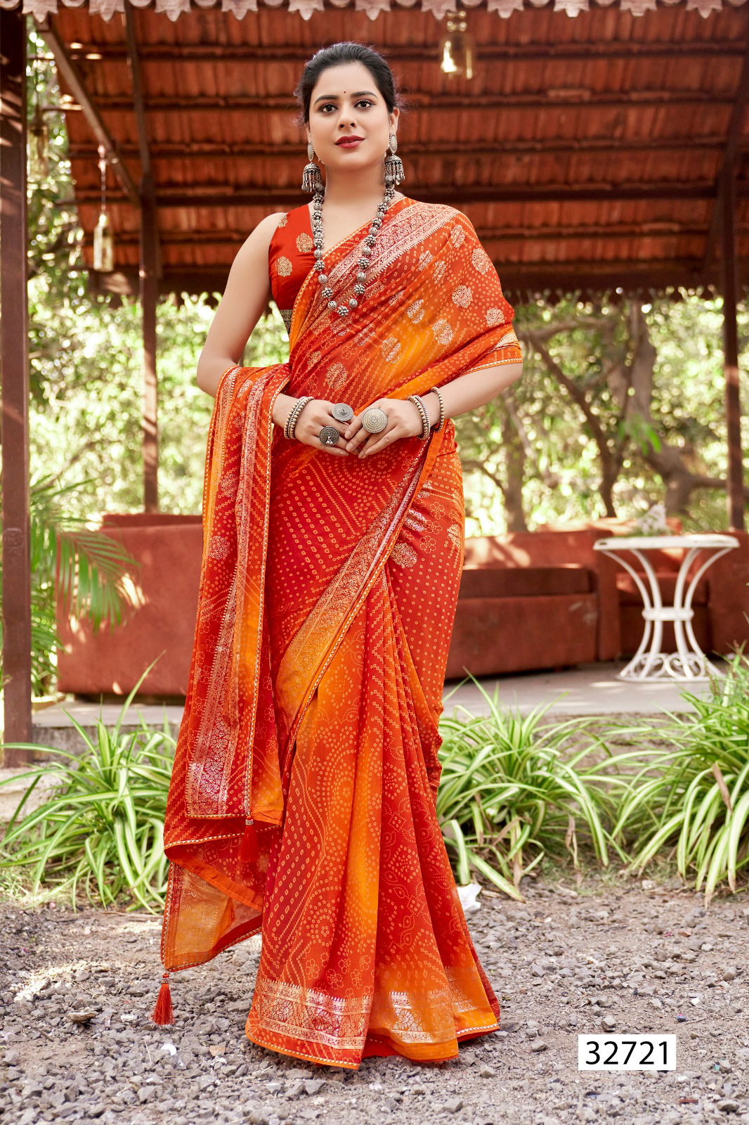 Rakshlata By Vallabhi Georgette Bandhani Printed Saree Exporters In India